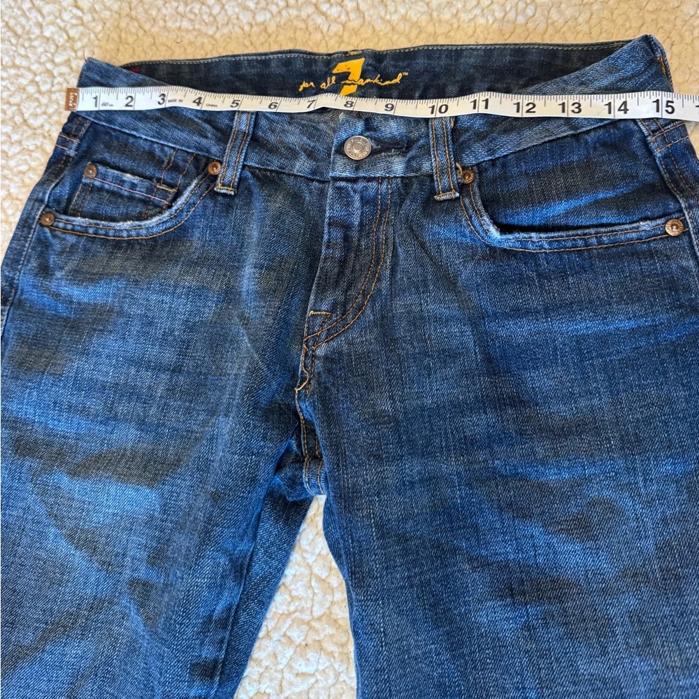 7 For All Mankind Women's Dark Blue Boot Cut Jeans - Picture 9 of 12